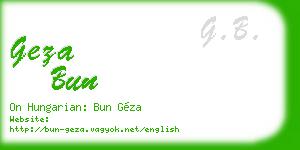 geza bun business card