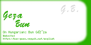 geza bun business card